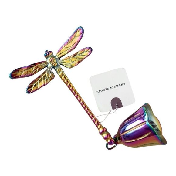 Anthropologie Iridescent Brass Dragonfly Candle Snuffer - Picture 3 of 4